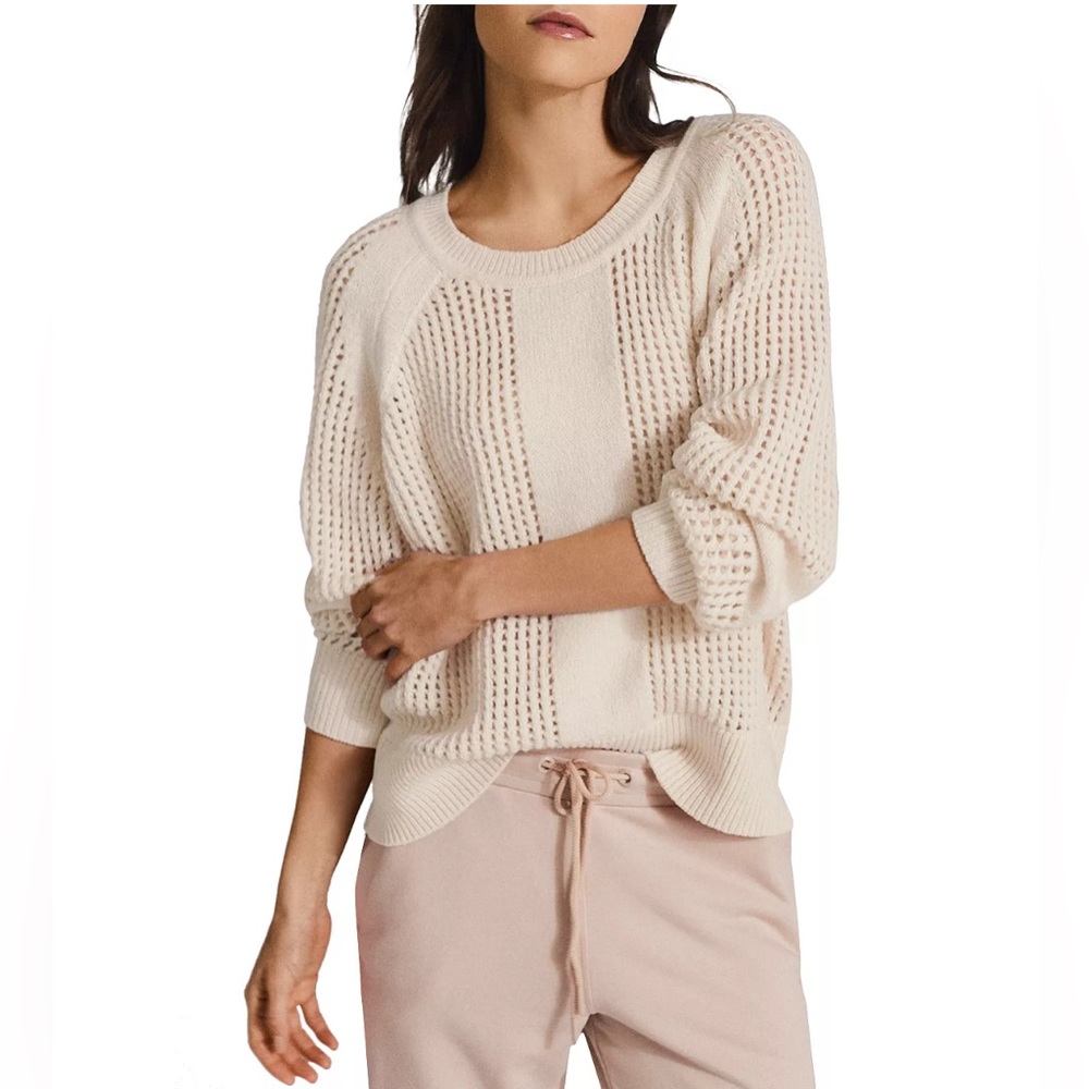 REISS Ria Mesh Sweater (Jumper) Cream. Size S